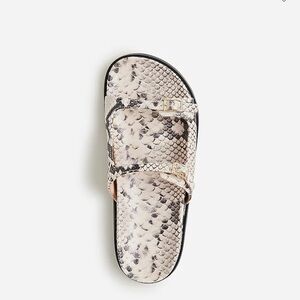 NWT - J.Crew Colbie Buckle Sandals - Snake Embossed Leather